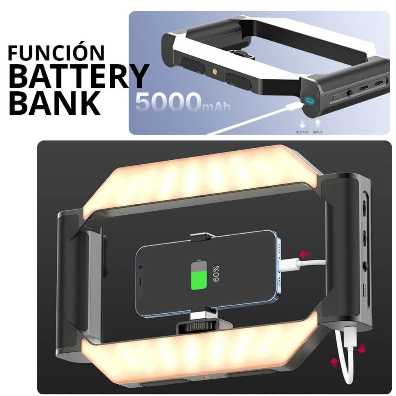 Jaula con LED Soporte Ulanzi U-Rig para Celular