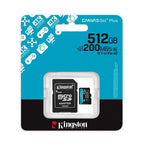MEMORIA MICRO SD 512GB KINGSTON CANVAS GO PLUS 4K A2 U3 V30 200 MB