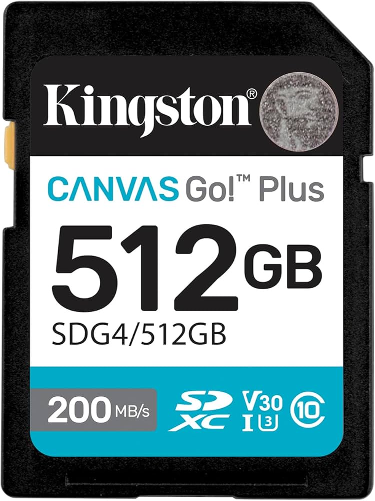 MEMORIA SD 512 GB KINGSTON CANVAS GO PLUS 4K A2 U3 V30 200 MB