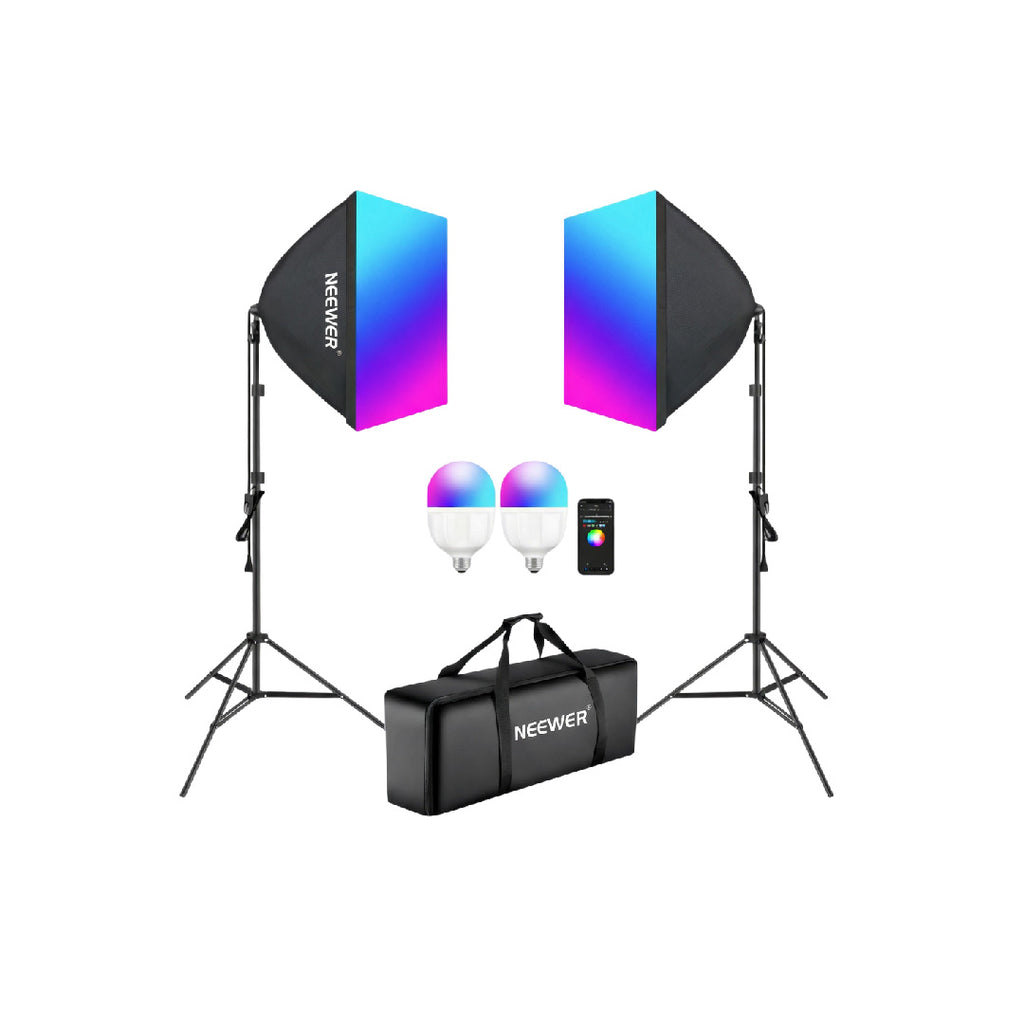 KIT DE ILUMINACION CONTINUA NEEWER NK800 RGB - SOFTBOX BLUETOOTH TRIPODE MALETA