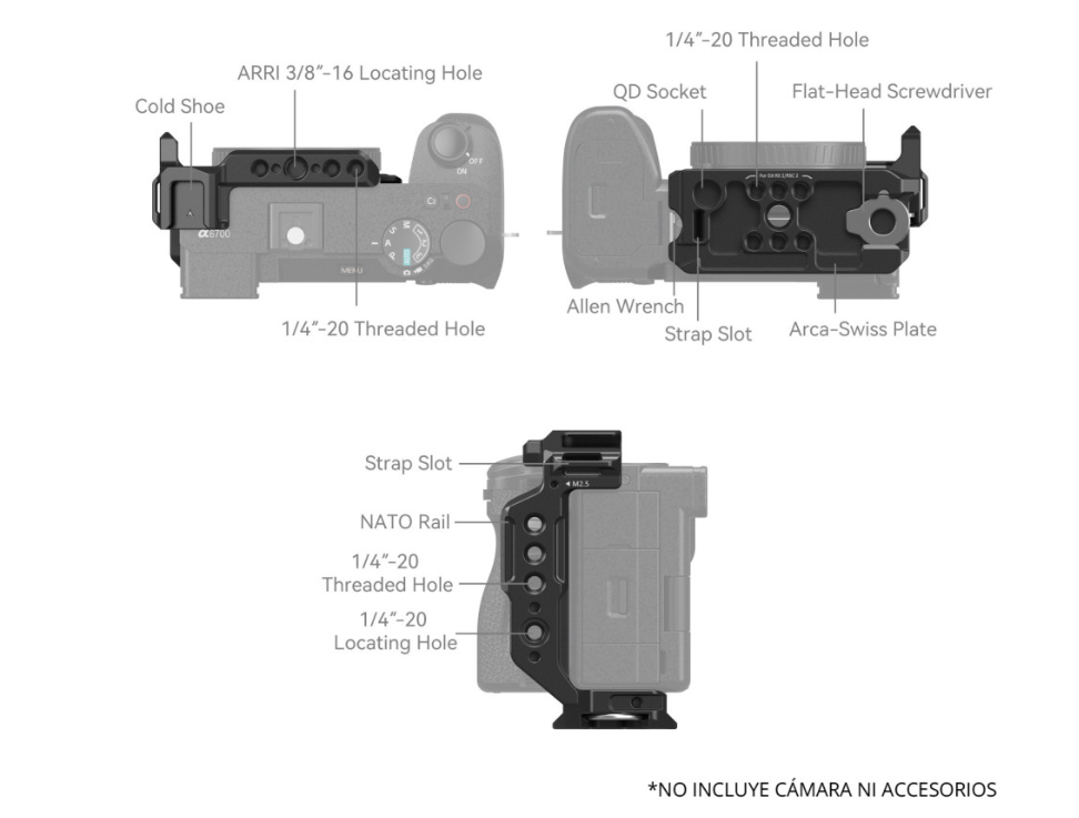 Media Jaula Smallrig Para Sony Alpha 6700 / 6600 / 6500 / 6400 4337