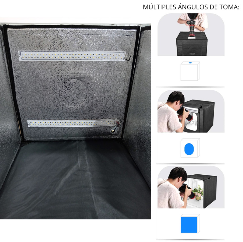 40x40cm - Cubo de Fotografía con Luz LED