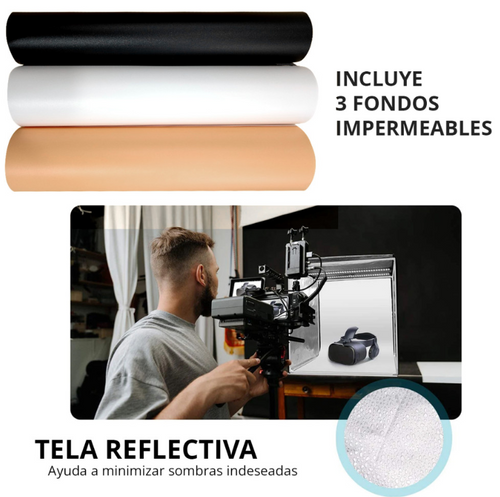 40x40cm - Cubo de Fotografía con Luz LED