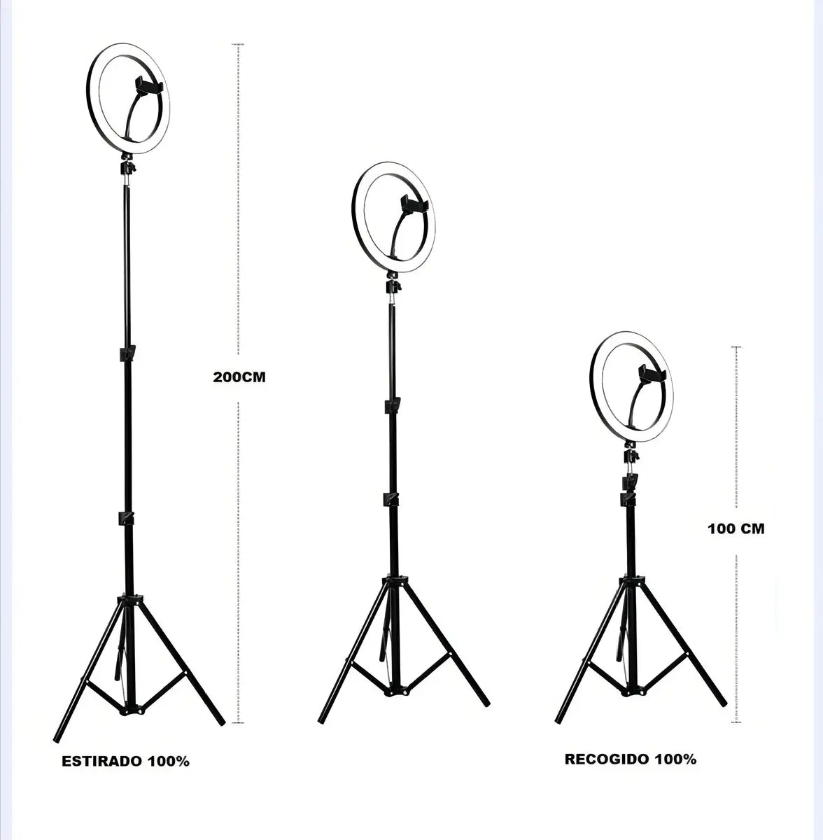 Aro de Luz LED 33 cm + Trípode de 2,1 Metros | Iluminación para Fotos y Videos