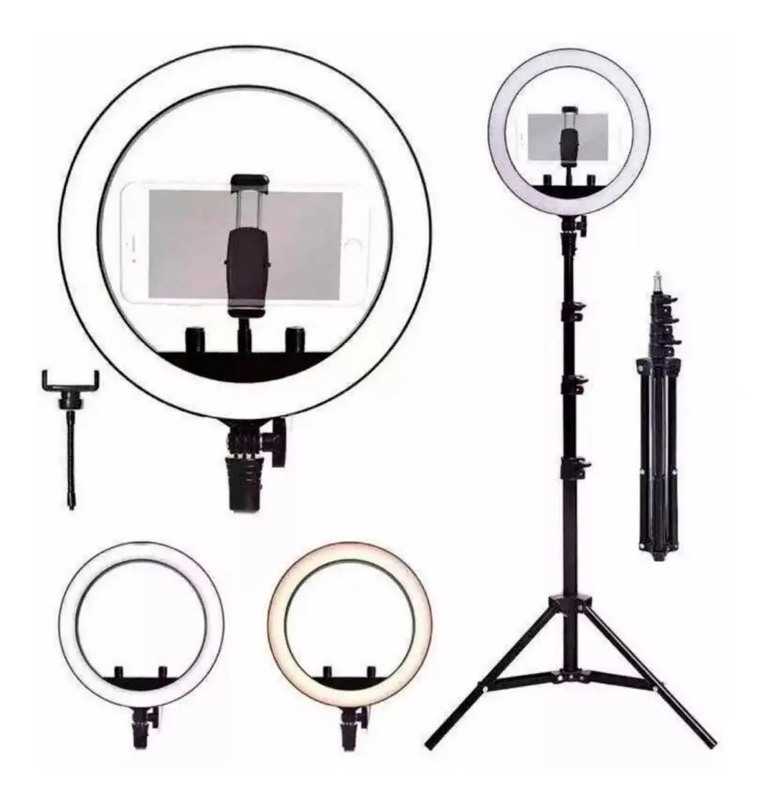 Aro de Luz LED 33 cm + Trípode de 2,1 Metros | Iluminación para Fotos y Videos