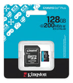 MEMORIA MICRO SD 128 GB KINGSTON CANVAS GO PLUS 4K A2 U3 V30 200 MB
