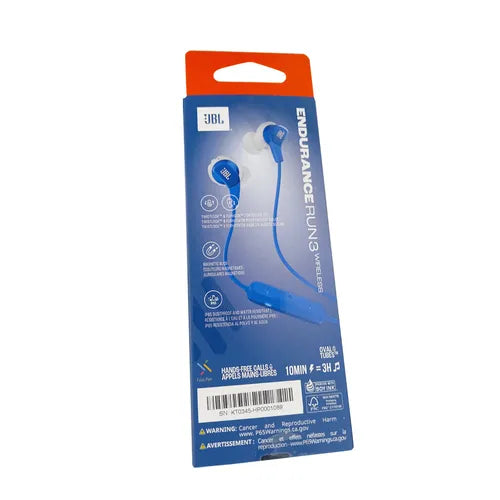 AUDIFONO JBL INALAMBRICO BT ENDURANCE RUN 3 AZUL