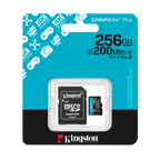 MEMORIA MICRO SD 256GB KINGSTON CANVAS GO PLUS 4K A2 U3 V30 200 MB