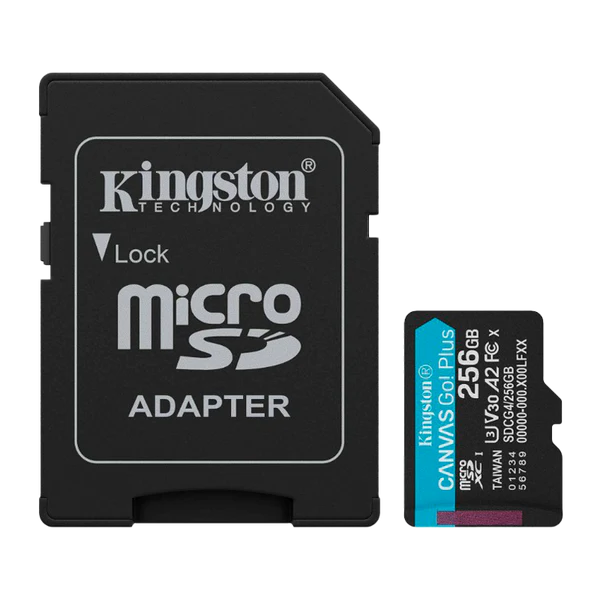 MEMORIA MICRO SD 256GB KINGSTON CANVAS GO PLUS 4K A2 U3 V30 200 MB