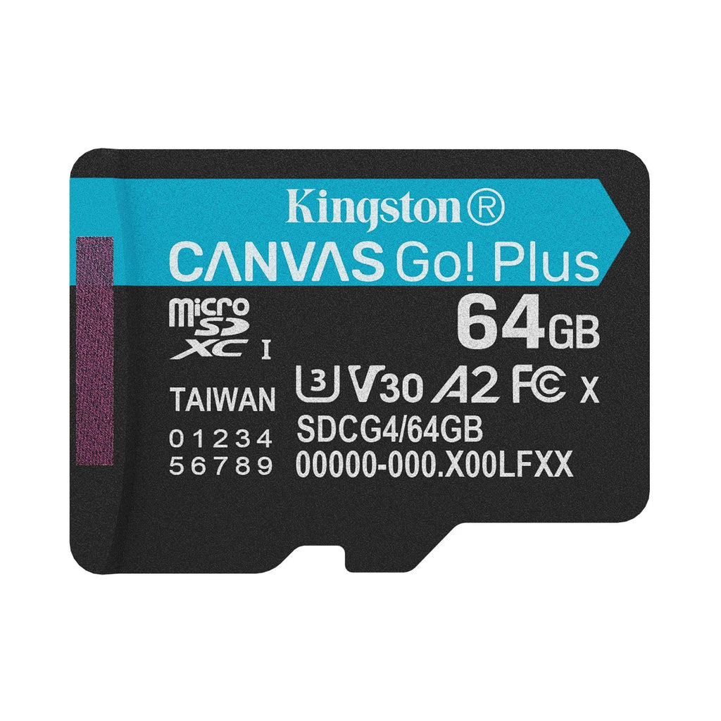 MEMORIA MICRO SD 64GB KINGSTON CANVAS GO PLUS 4K A2 U3 V30 200 MB