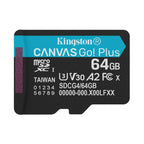 MEMORIA MICRO SD 64GB KINGSTON CANVAS GO PLUS 4K A2 U3 V30 200 MB