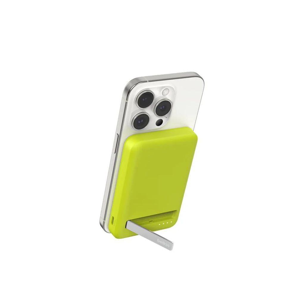 POWER BANK BELKIN 5000 QI2 + KICK STAND CYBER, VERDE