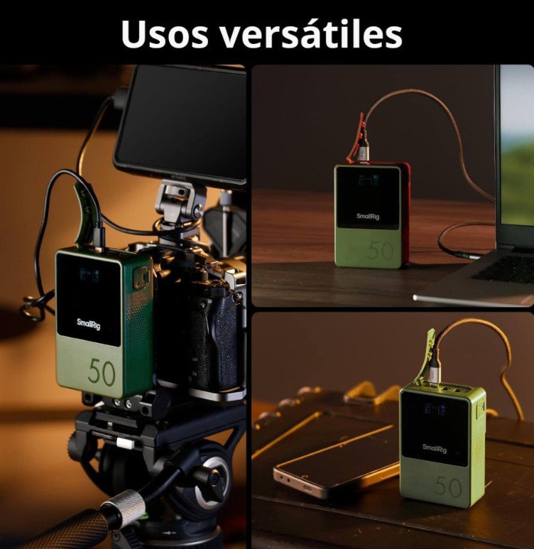 Batería V-Mount Mini VB50 SmallRig Verde | Batería compacta 50Wh para cámaras, luces y rigs portátiles
