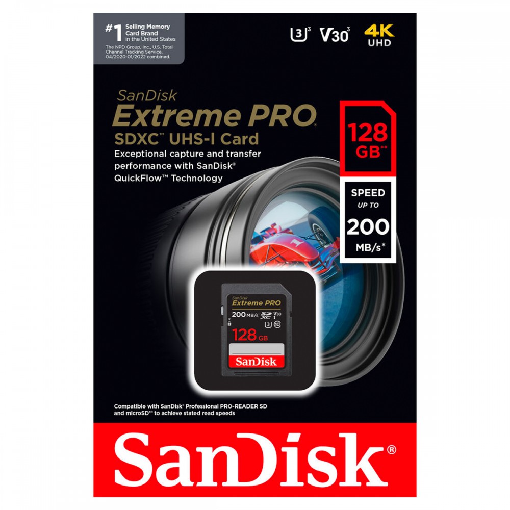 Memoria 128GB SanDisk Extreme PRO UHS-I SDXC 200mb/s