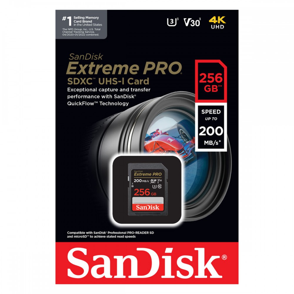 Memoria 256GB SanDisk Extreme PRO UHS-I SDXC 200mb/s